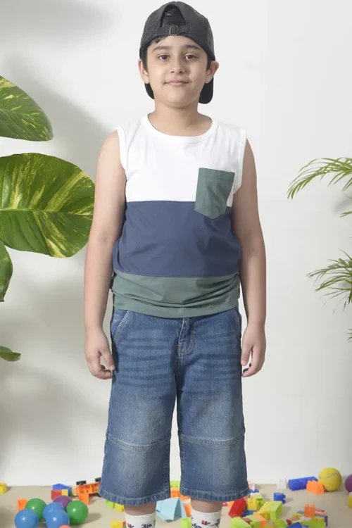 Kids Color Block Tank Top | Sleeveless Cotton Summer Shirt (3–8 Years)